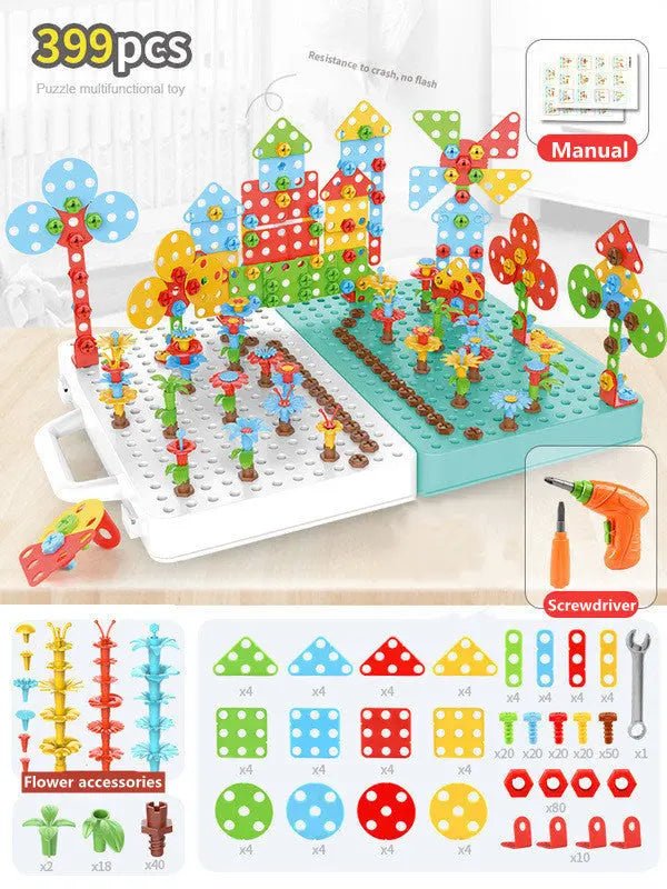 STEM Drill and Build Toy Kit – Electric Screwdriver + Toolbox (188–316 Pieces) - Handpicked Hub