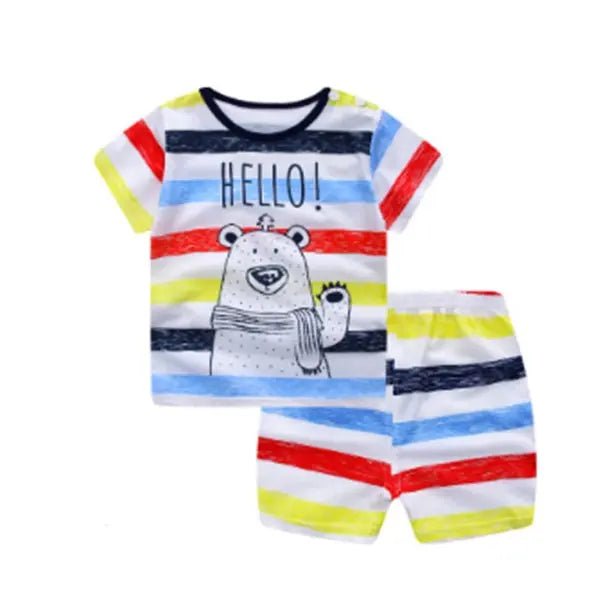 Sunny Sidekick™ – Baby Cartoon T-Shirt & Shorts Set - Handpicked Hub