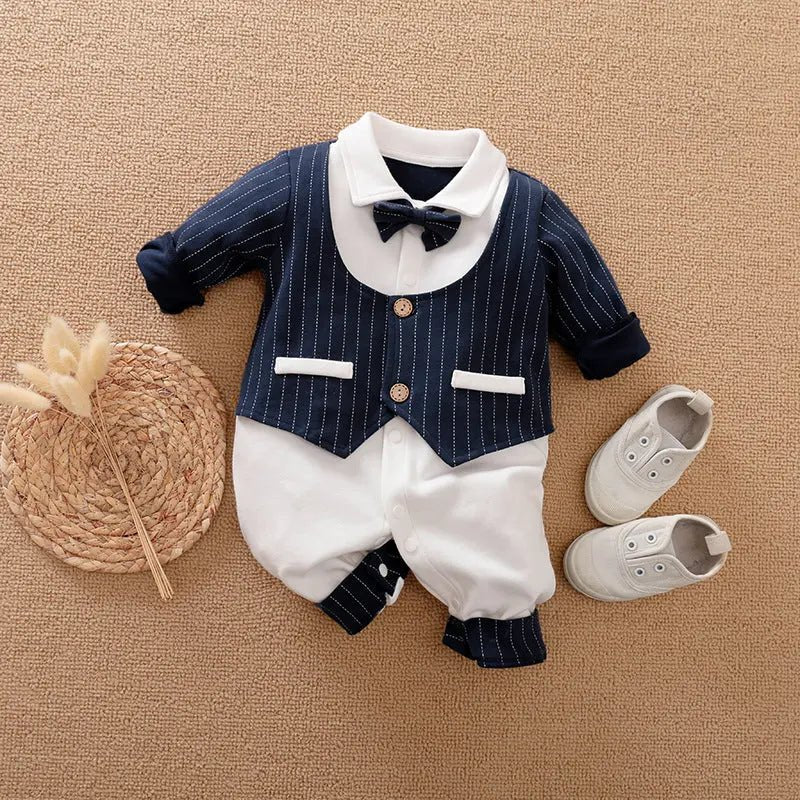 DapperCub™ – Long Sleeve Cotton Baby Jumpsuit - Handpicked Hub