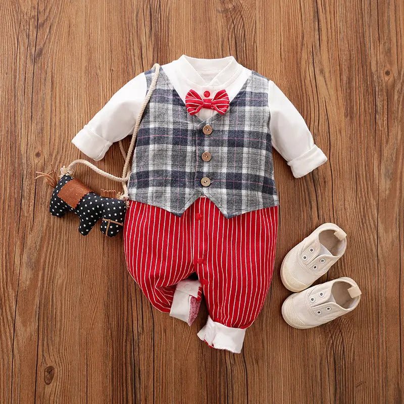 DapperCub™ – Long Sleeve Cotton Baby Jumpsuit - Handpicked Hub