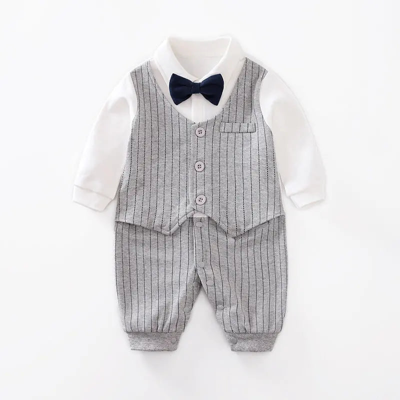 DapperCub™ – Long Sleeve Cotton Baby Jumpsuit - Handpicked Hub