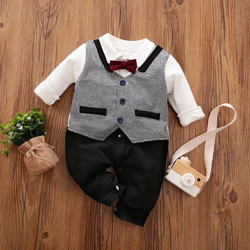 DapperCub™ – Long Sleeve Cotton Baby Jumpsuit - Handpicked Hub