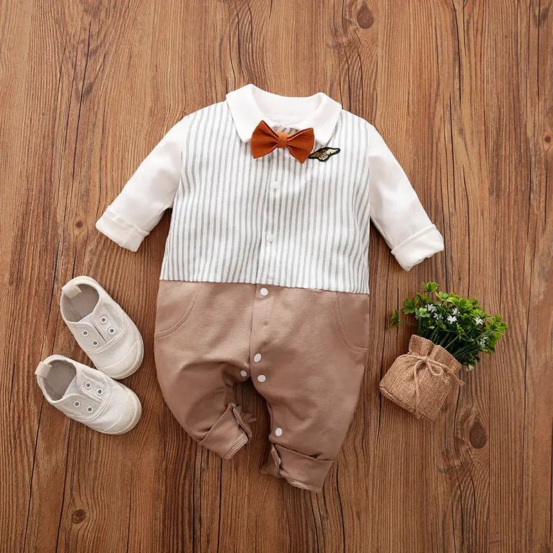 DapperCub™ – Long Sleeve Cotton Baby Jumpsuit - Handpicked Hub