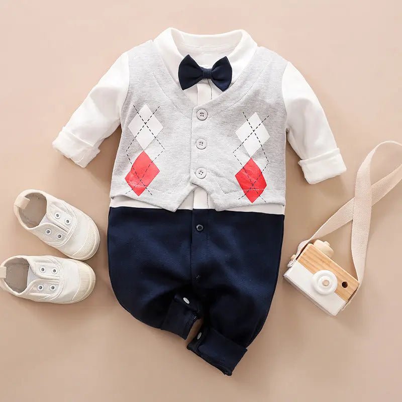 DapperCub™ – Long Sleeve Cotton Baby Jumpsuit - Handpicked Hub