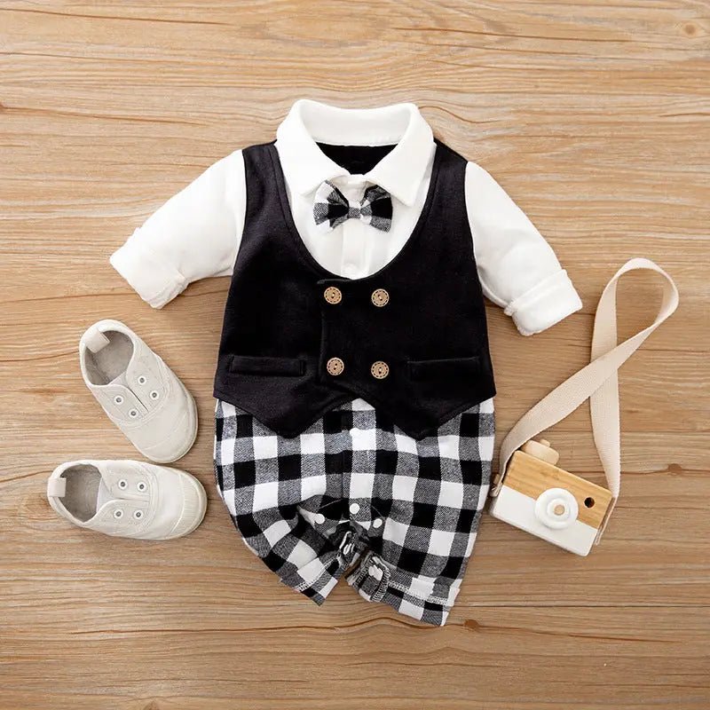DapperCub™ – Long Sleeve Cotton Baby Jumpsuit - Handpicked Hub
