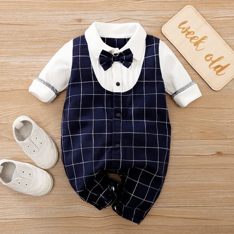 DapperCub™ – Long Sleeve Cotton Baby Jumpsuit - Handpicked Hub