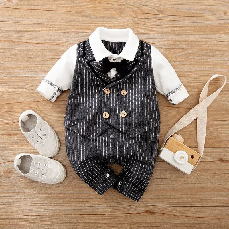 DapperCub™ – Long Sleeve Cotton Baby Jumpsuit - Handpicked Hub