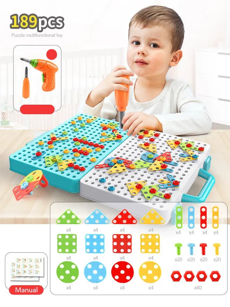STEM Drill and Build Toy Kit – Electric Screwdriver + Toolbox (188–316 Pieces) - Handpicked Hub