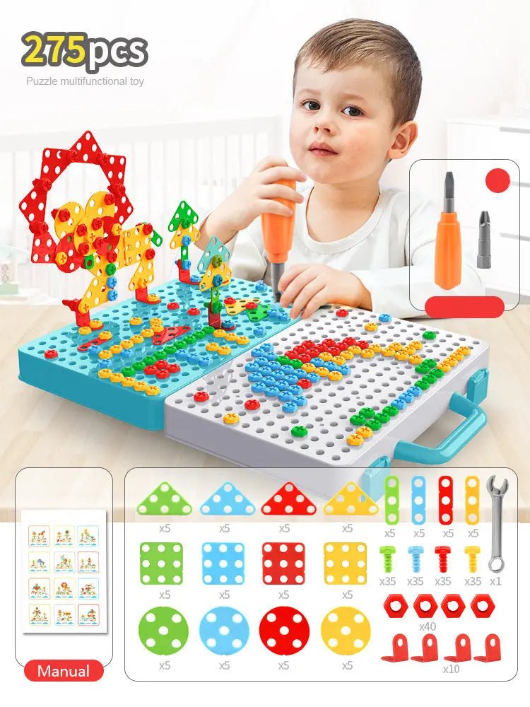 STEM Drill and Build Toy Kit – Electric Screwdriver + Toolbox (188–316 Pieces) - Handpicked Hub