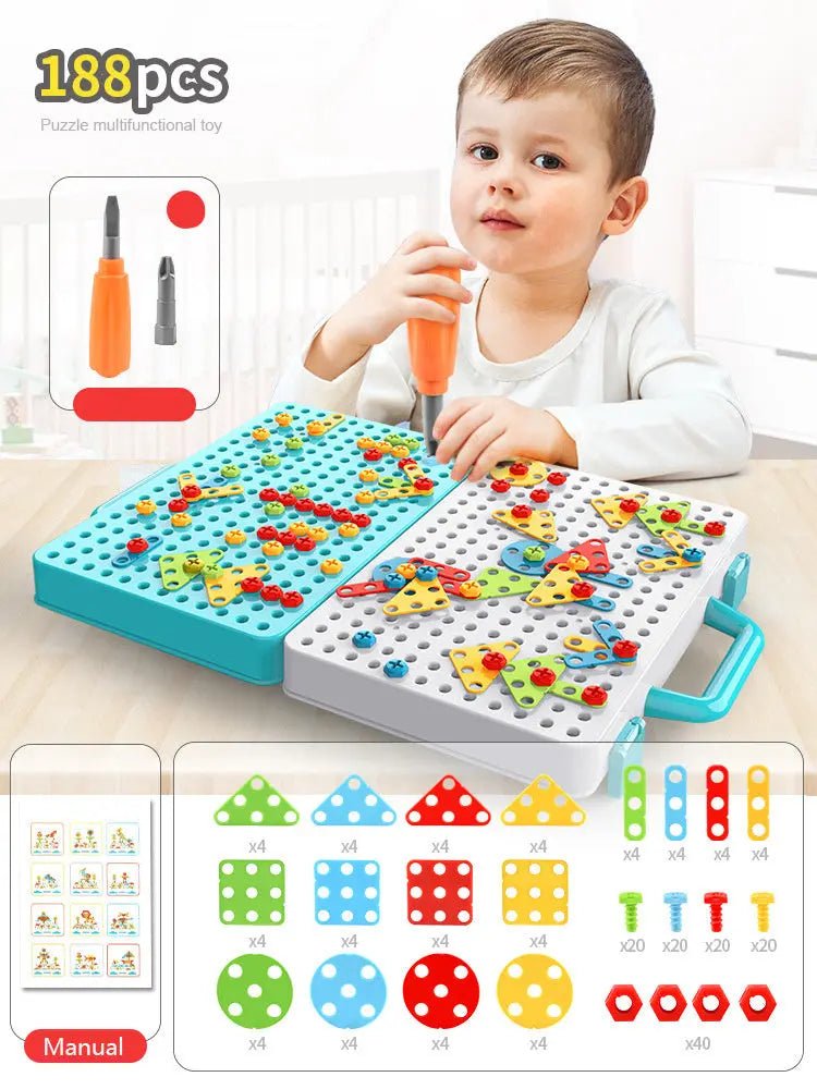 STEM Drill and Build Toy Kit – Electric Screwdriver + Toolbox (188–316 Pieces) - Handpicked Hub