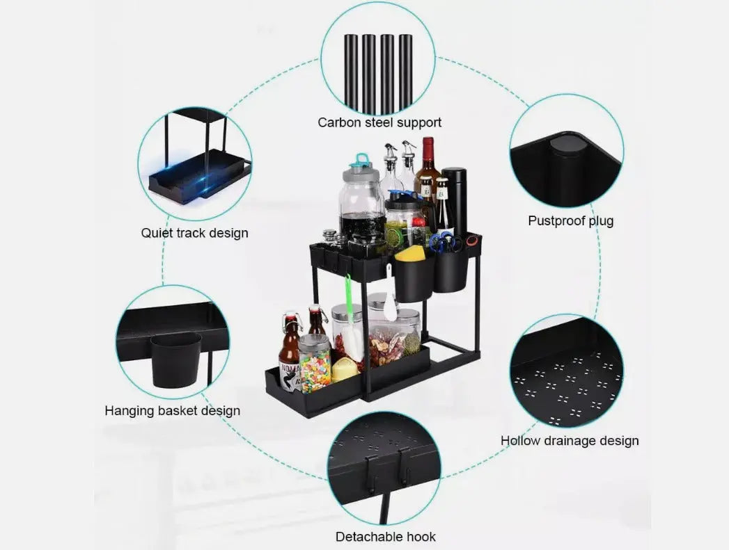 2 Tier Under Sink Storage Rack Handpicked Hub