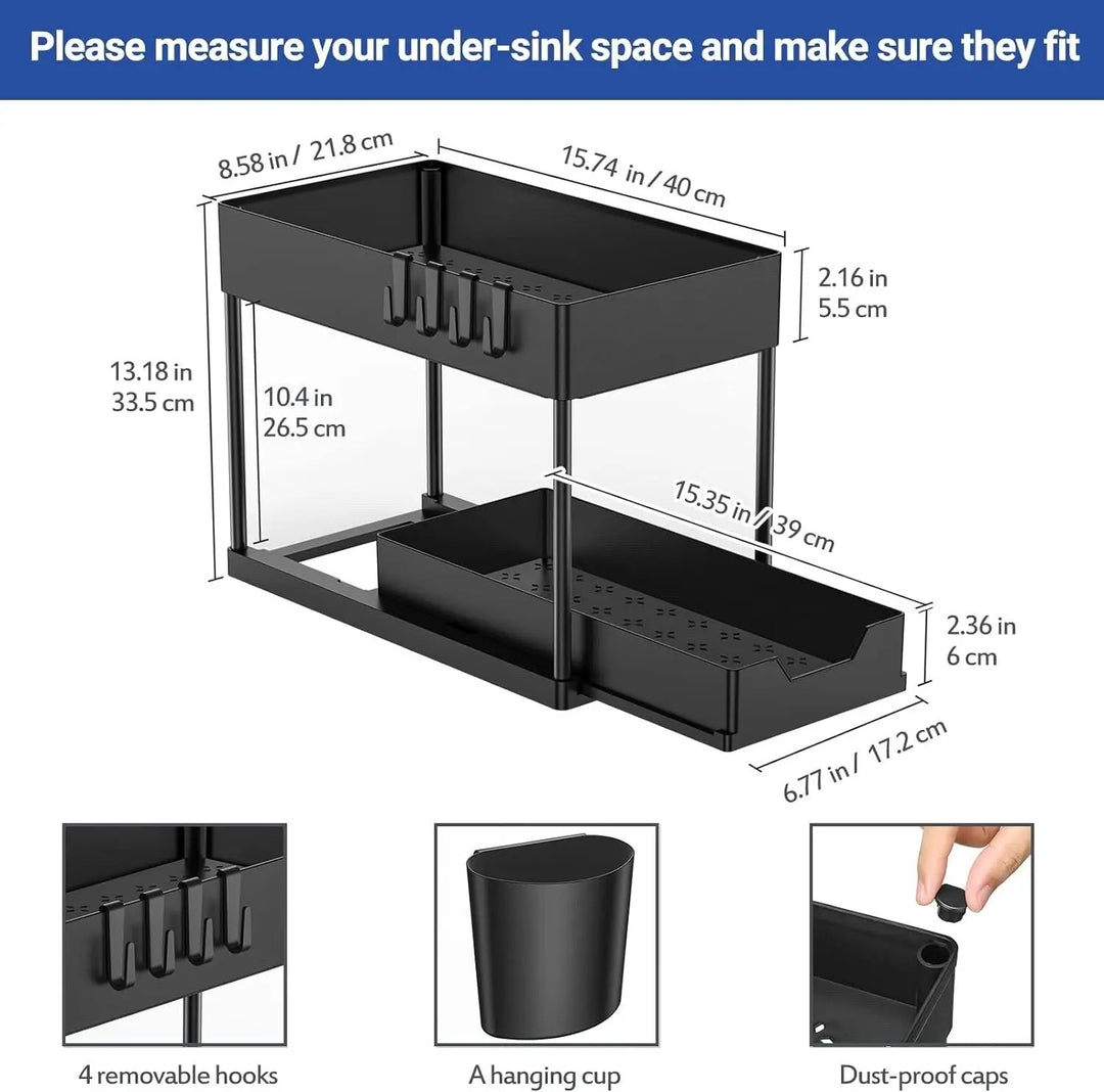 2 Tier Under Sink Storage Rack Handpicked Hub
