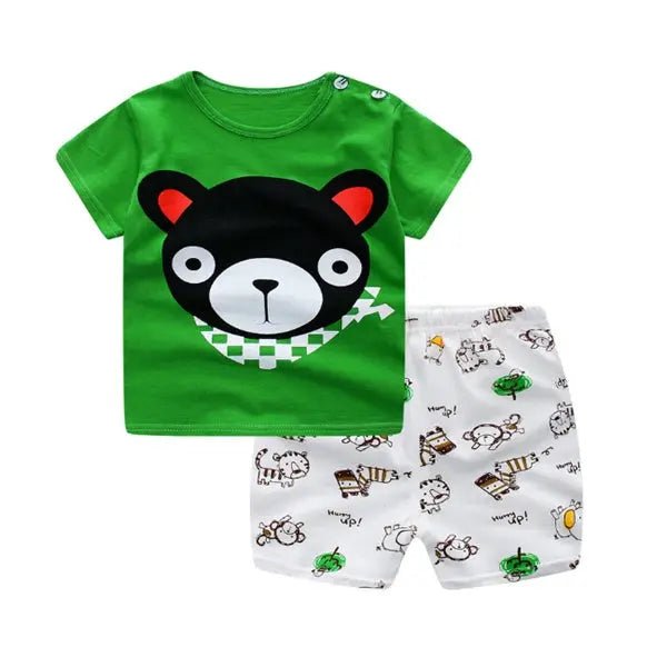 Sunny Sidekick™ – Baby Cartoon T-Shirt & Shorts Set - Handpicked Hub