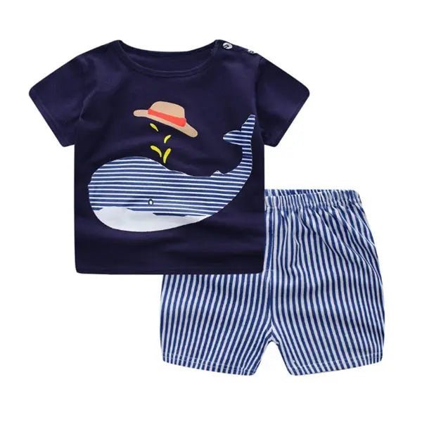 Sunny Sidekick™ – Baby Cartoon T-Shirt & Shorts Set - Handpicked Hub