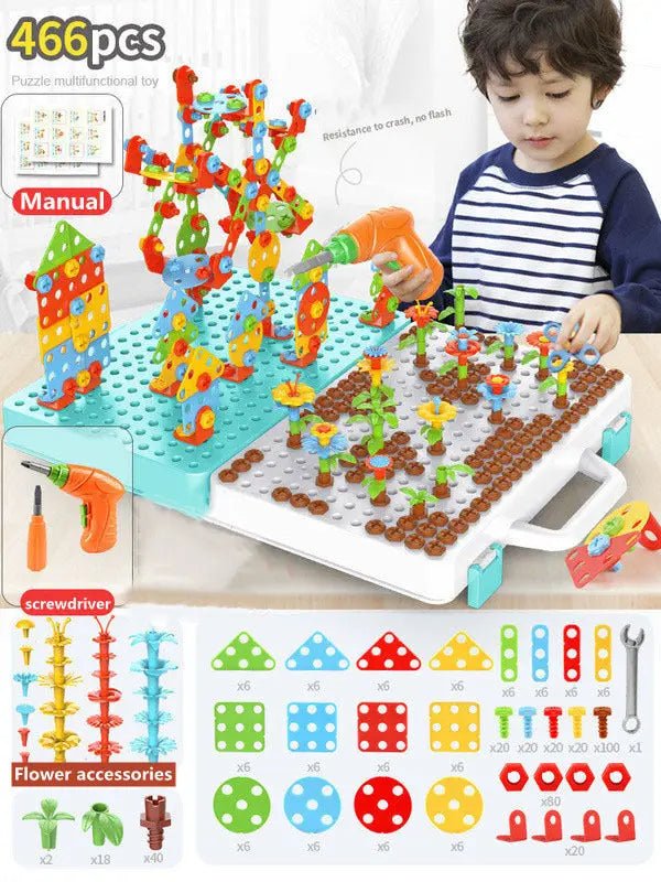 STEM Drill and Build Toy Kit – Electric Screwdriver + Toolbox (188–316 Pieces) - Handpicked Hub