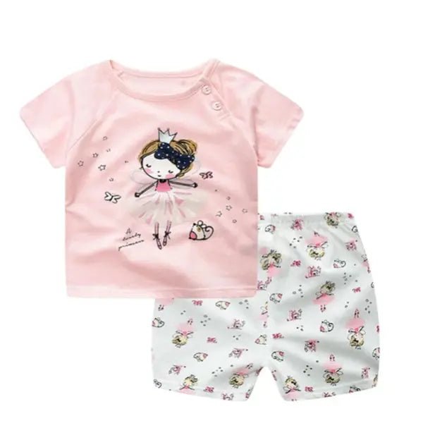 Sunny Sidekick™ – Baby Cartoon T-Shirt & Shorts Set - Handpicked Hub
