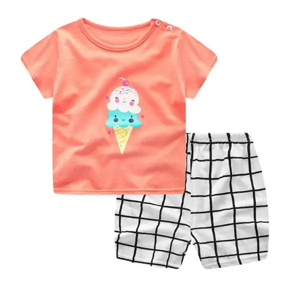 Sunny Sidekick™ – Baby Cartoon T-Shirt & Shorts Set - Handpicked Hub
