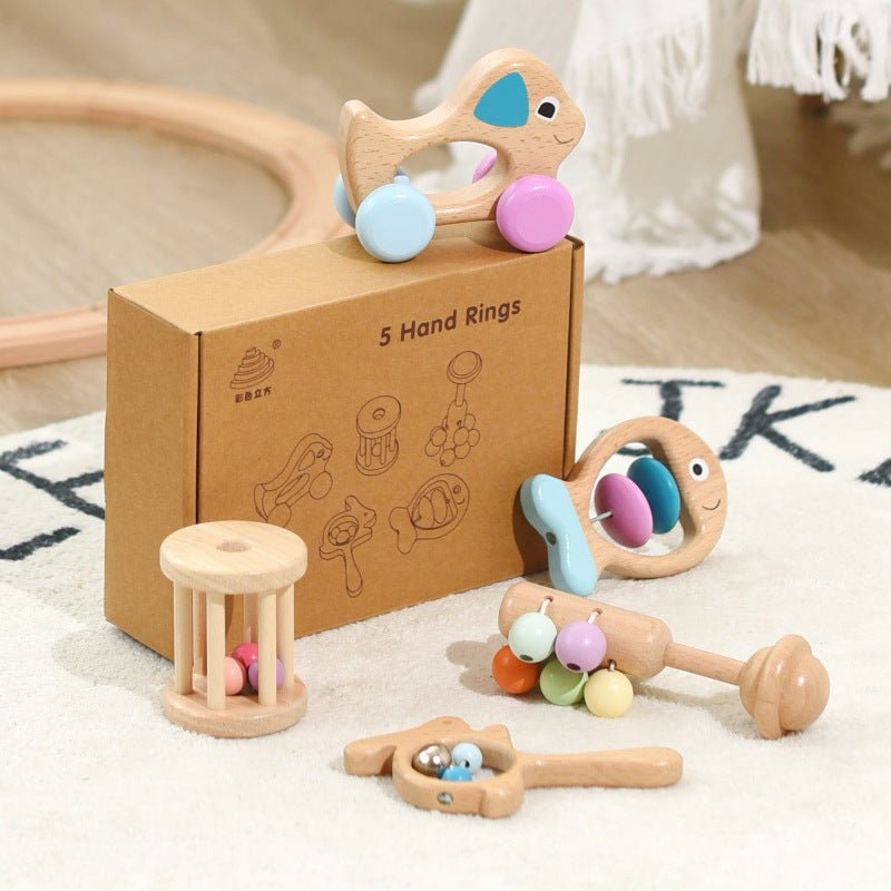 Tiny Tunes™ – Newborn Baby Beechwood Musical Toy Set (5 - Piece) - Handpicked Hub