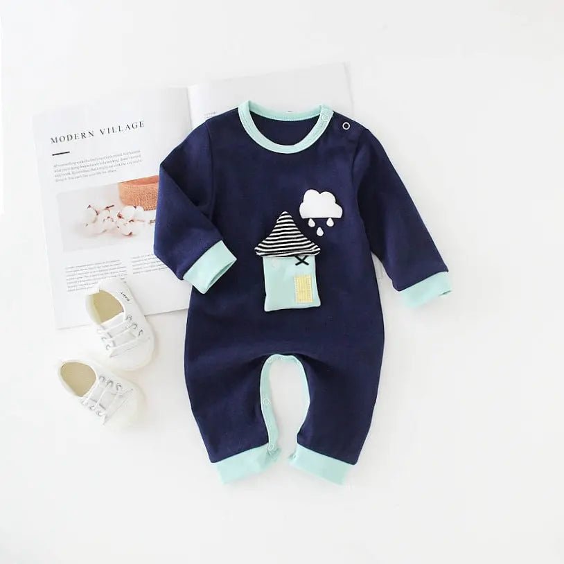 Little Layer™ Cotton Long Sleeve Baby Romper - Handpicked Hub