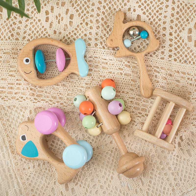 Tiny Tunes™ – Newborn Baby Beechwood Musical Toy Set (5 - Piece) - Handpicked Hub