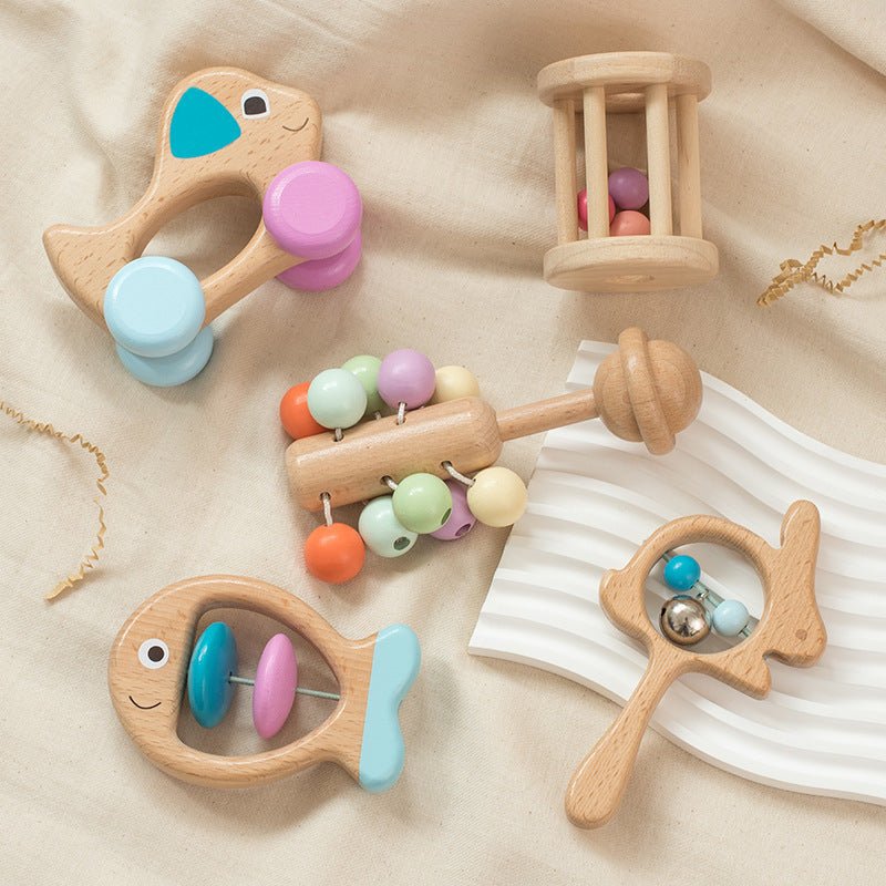 Tiny Tunes™ – Newborn Baby Beechwood Musical Toy Set (5 - Piece) - Handpicked Hub
