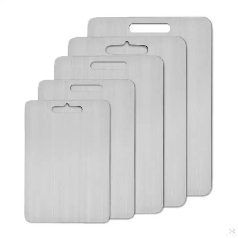 Stainless Steel Cutting Board for Kitchen Double-Sided Chopping Board Food Grade Cutting Mat Serving Tray Fruit Meat Chopping Board