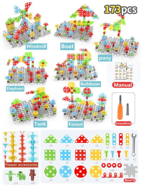 STEM Drill and Build Toy Kit – Electric Screwdriver + Toolbox (188–316 Pieces) - Handpicked Hub