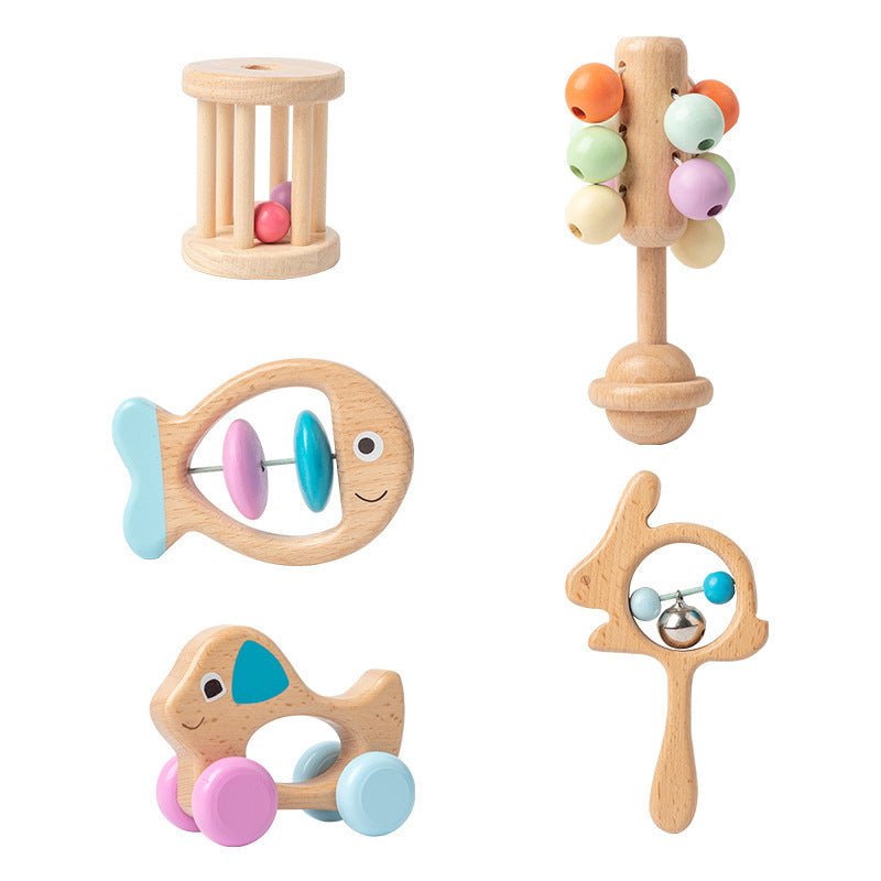 Tiny Tunes™ – Newborn Baby Beechwood Musical Toy Set (5 - Piece) - Handpicked Hub