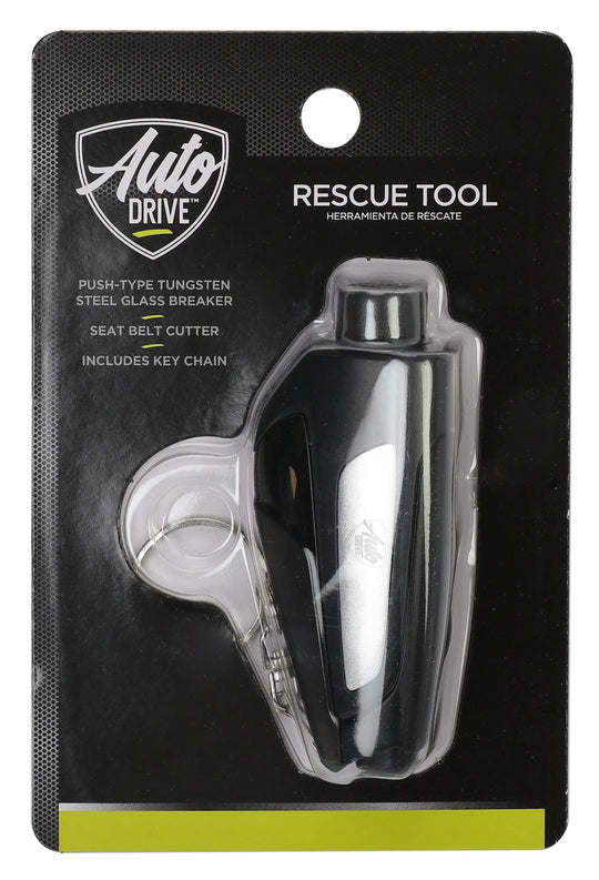 2-In-1 Rescue Tool Keychain: Seatbelt Cutter and Window Breaker, Black, One Size