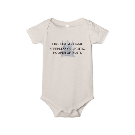 Funny onesie - 'First of My Name, Sleepless of Nights, Pooper of Pants Onesie' Cute Jersey One Piece for Infants
