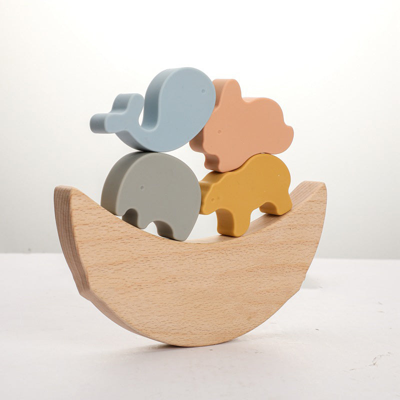 Nordic Style Wooden Animal Stacking Toys - Fun and Stylish Playtime