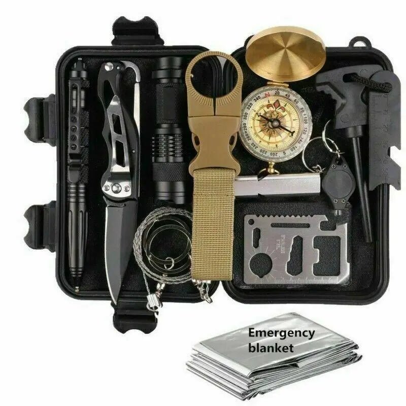 14 in 1 Outdoor Emergency Survival And Safety Gear Kit Camping - Handpicked HubEDeals