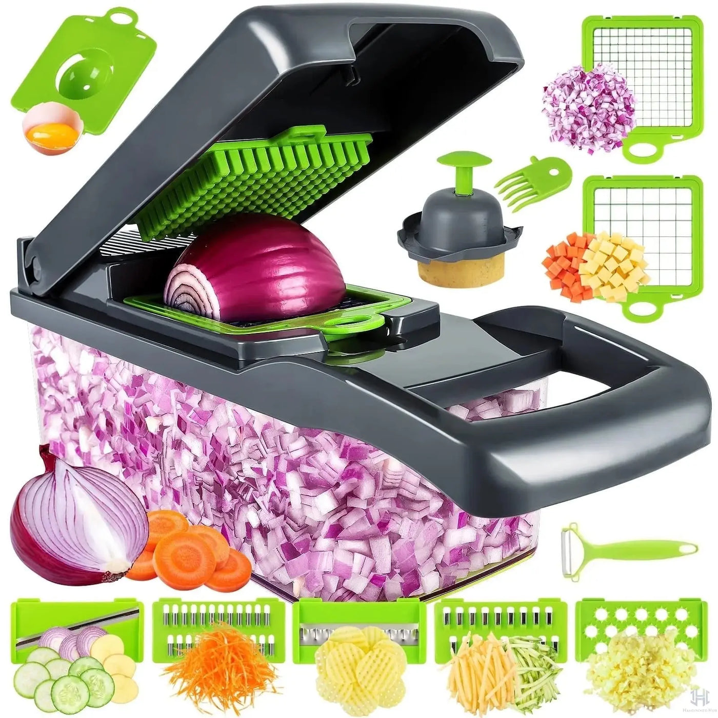 16-in-1 Multifunctional Vegetable Chopper - Professional Food Dicer with Container
