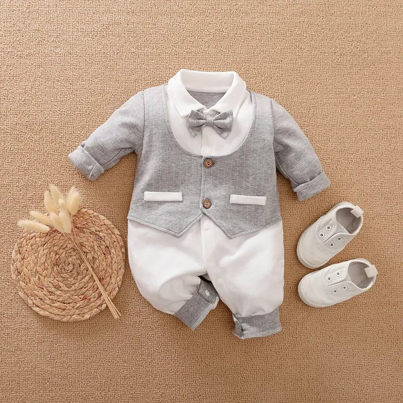 DapperCub™ – Long Sleeve Cotton Baby Jumpsuit - Handpicked Hub