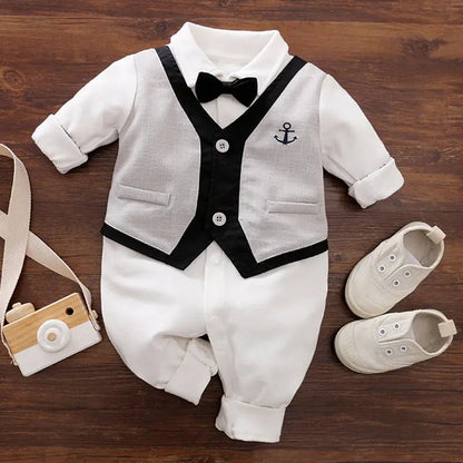 DapperCub™ – Long Sleeve Cotton Baby Jumpsuit - Handpicked Hub