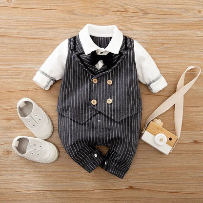 DapperCub™ – Long Sleeve Cotton Baby Jumpsuit - Handpicked Hub