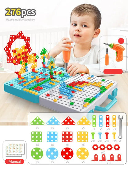 STEM Drill and Build Toy Kit – Electric Screwdriver + Toolbox (188–316 Pieces) - Handpicked Hub