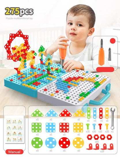 STEM Drill and Build Toy Kit – Electric Screwdriver + Toolbox (188–316 Pieces) - Handpicked Hub