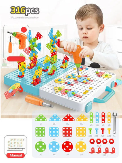 STEM Drill and Build Toy Kit – Electric Screwdriver + Toolbox (188–316 Pieces) - Handpicked Hub