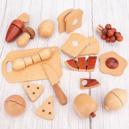 Slice & Play™ – Wooden Magnetic Cutting Fruit & Veggie Set - Handpicked Hub
