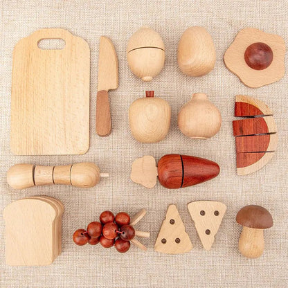 Slice & Play™ – Wooden Magnetic Cutting Fruit & Veggie Set - Handpicked Hub