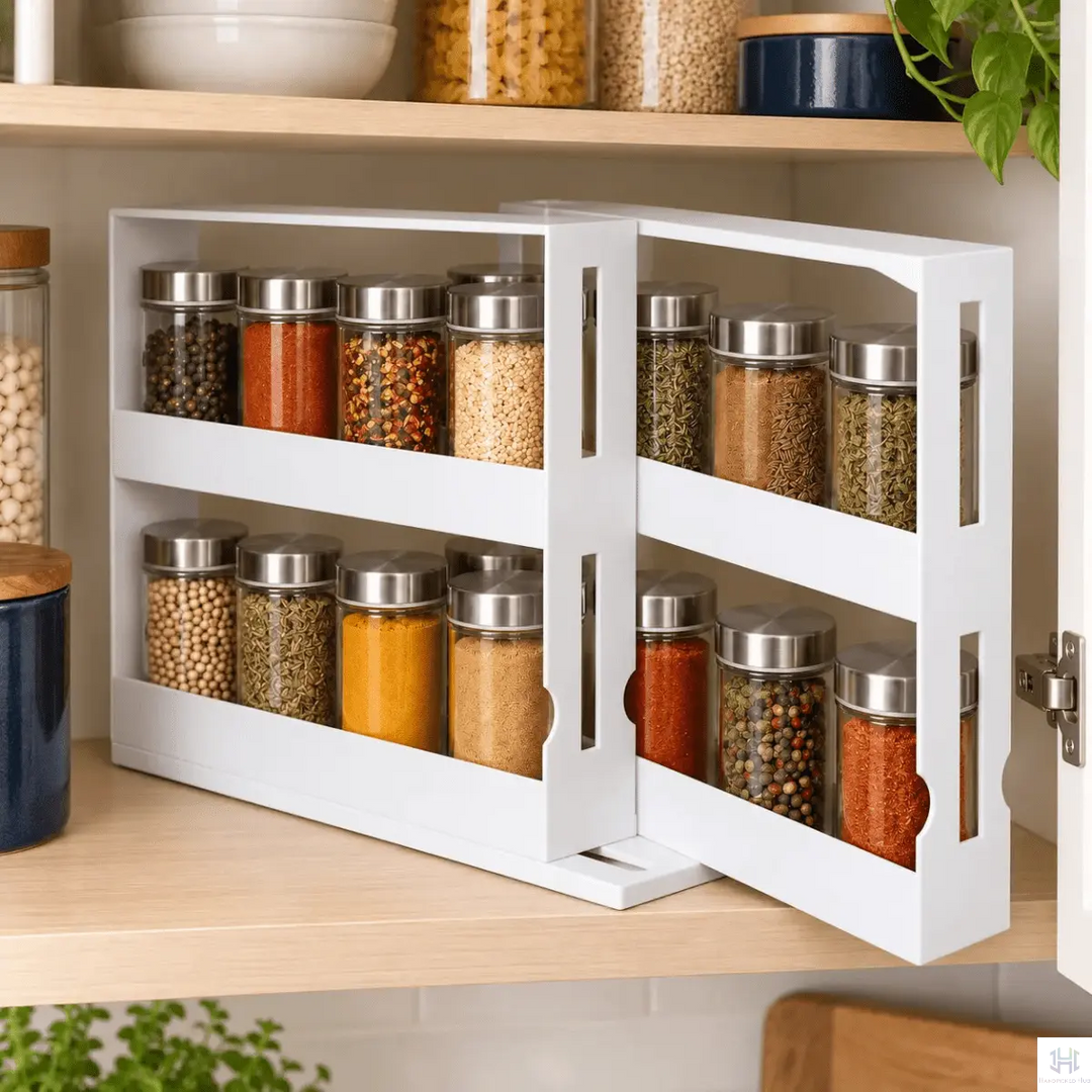 2-Tier Swivel Spice Rack | Cabinet Organizer Handpicked Hub
