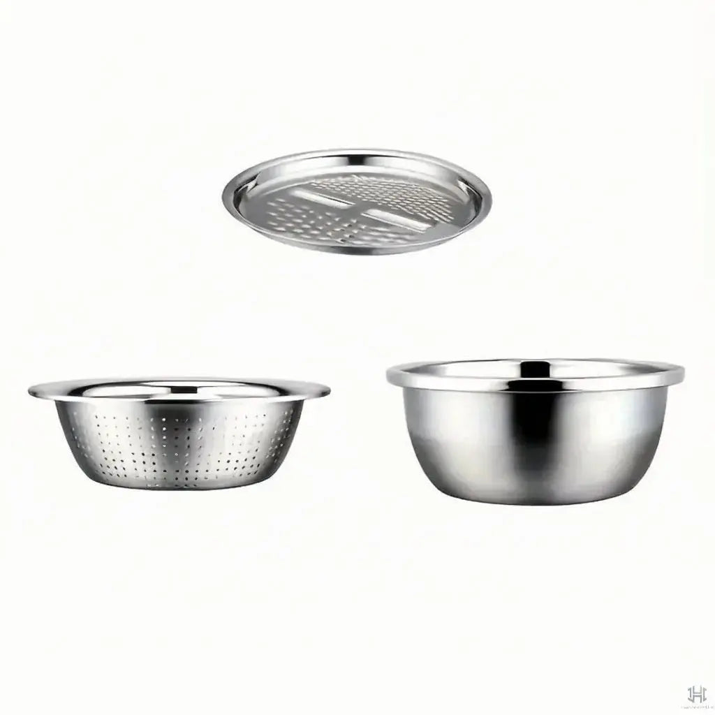 3PCS/1Set Vegetable Slicer, Stainless Steel Slicer, Potato Slicer, Vegetable Washing Basin, Drain Basket, Multifunctional