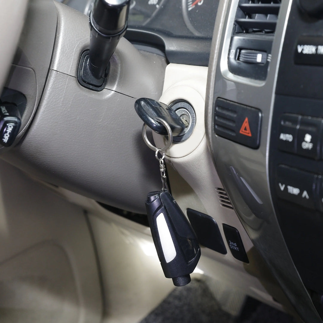 2-In-1 Rescue Tool Keychain: Seatbelt Cutter and Window Breaker, Black, One Size