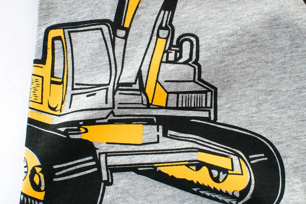 Yellow Excavator T-Shirt – Cotton Summer Tee for Boys & Girls (Ages 3–8) - Handpicked Hub