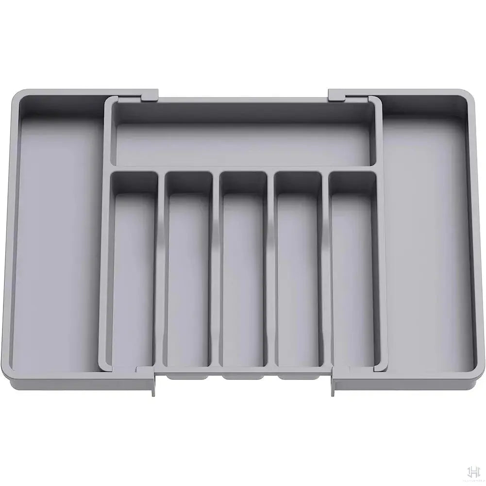 8 Grids Adjustable Kitchen Storage Organizer Tray – Plastic Multifunctional Drawer Organizer for Kitchen Counter Utensils