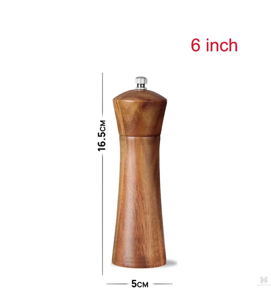 Acacia Wood Salt or Pepper Grinder with Adjustable Ceramic Mill Handpicked Hub
