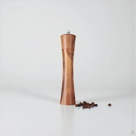 Acacia Wood Salt or Pepper Grinder with Adjustable Ceramic Mill Handpicked Hub