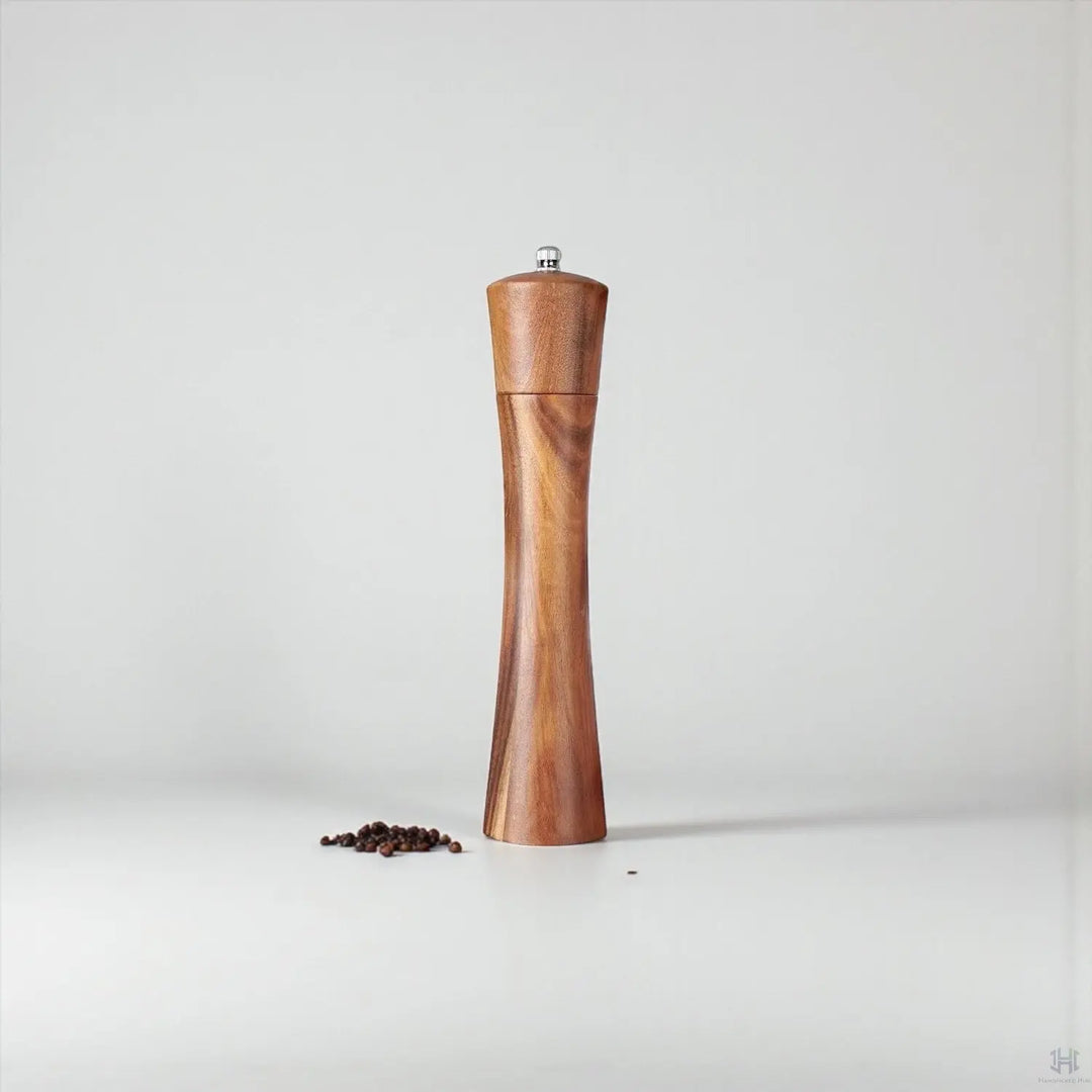 Acacia Wood Salt or Pepper Grinder with Adjustable Ceramic Mill Handpicked Hub