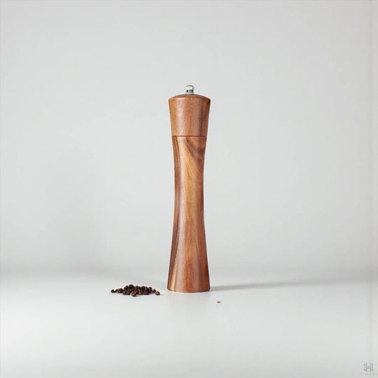 Acacia Wood Salt or Pepper Grinder with Adjustable Ceramic Mill Handpicked Hub